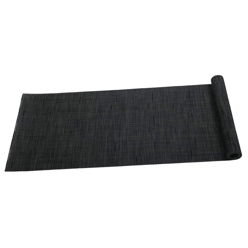 SHACOS Woven Vinyl Table Runner 12x54 inch Indoor Outdoor Table Mats Wipe Clean Plastic Runners for Dining Table Coffee Table Cabinet, Black - Image 5